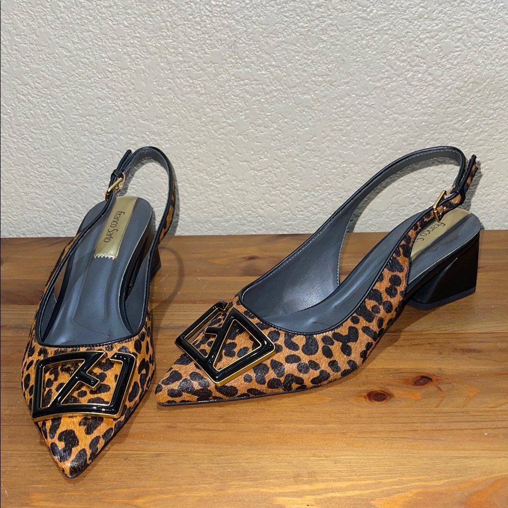 Franco Sarto Animal Print Slingback Heels